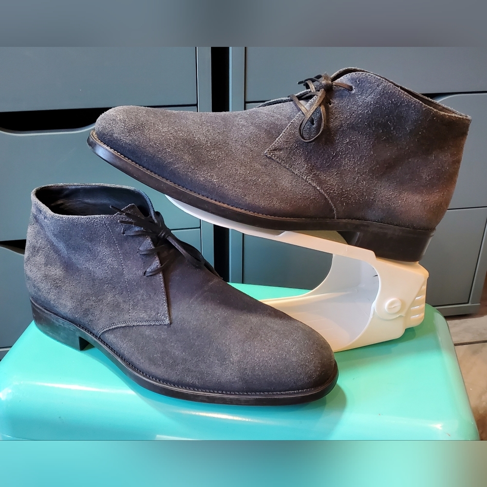 SALVATORE FERRAGAMO Leather Boots ☆ SIZE 9.5 EE MENS - Extra Wide